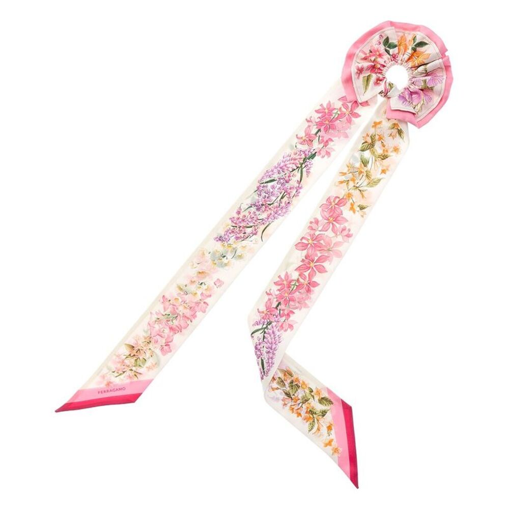 Ferragamo Logo Silk Scarf, Pink